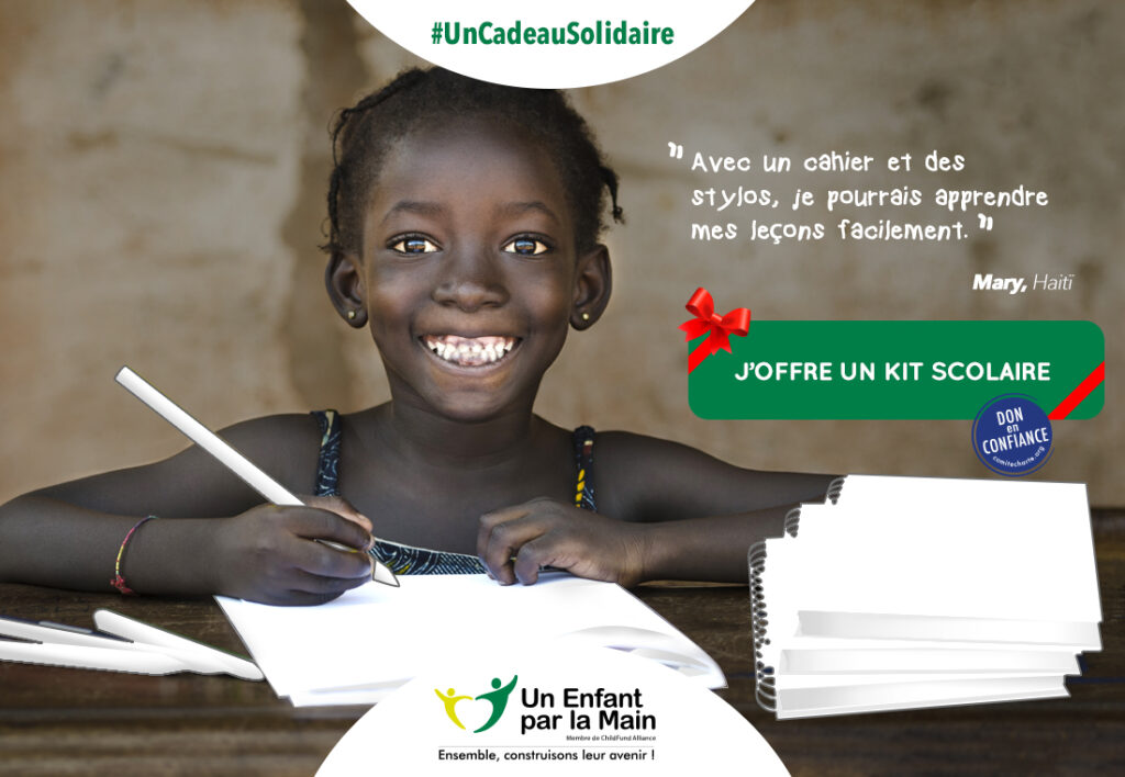 Un kit scolaire en Haïti