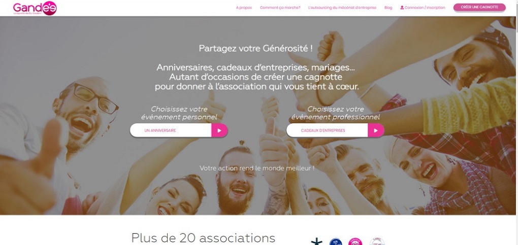 Gandee, un nouveau partenaire pour creer des cagnottes solidaire