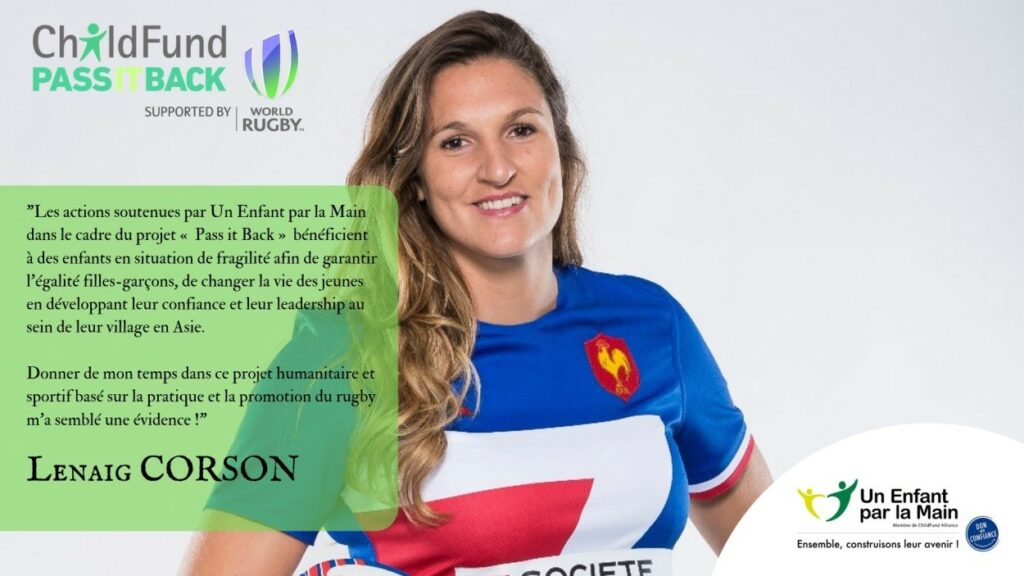 Lenaig Corson, joueuse internationale de rugby à VII au Stade français Paris et en équipe de France de Rugby à XV et à VII.