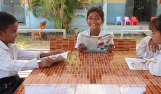 Un kiosque de lecture pour les élèves de l'école de Boeng Kieb au Cambodge