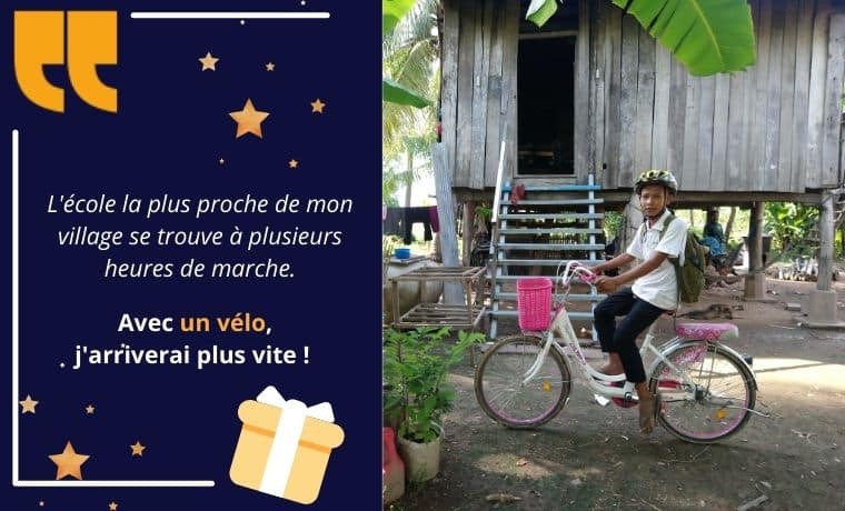 Un vélo pour reprendre le chemin de l'école au Cambodge