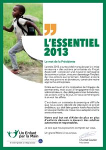 L'essentiel 2013, Un Enfant par la Main