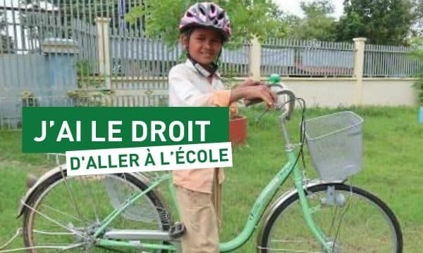 Un vélo pour retourner à l’école au Cambodge