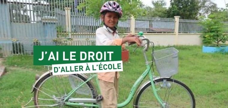 Un vélo pour retourner à l’école au Cambodge